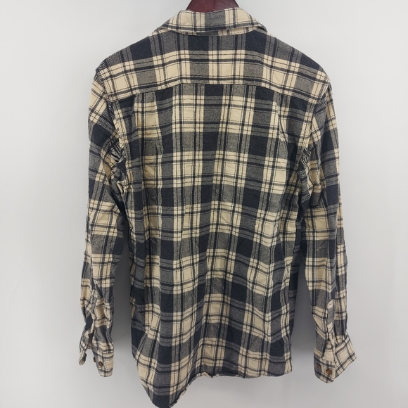 Carhartt Flannel Plaid Size Small Black Gray and Cream Button Front Shirt - Picture 6 of 6